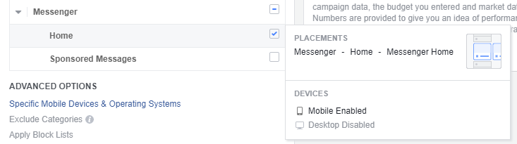 messenger HOMe placement